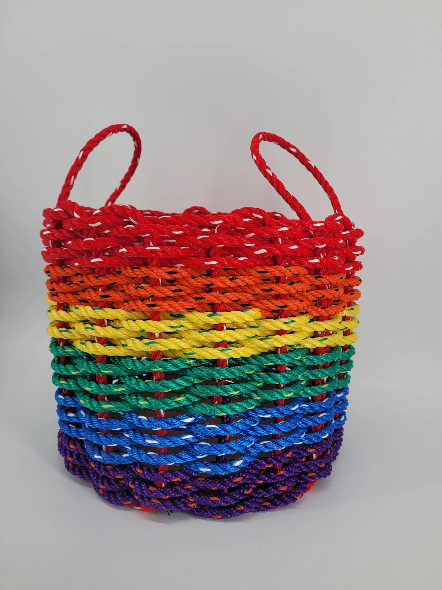 Authentic Maine Lobster Rope Storage Basket, Rainbow