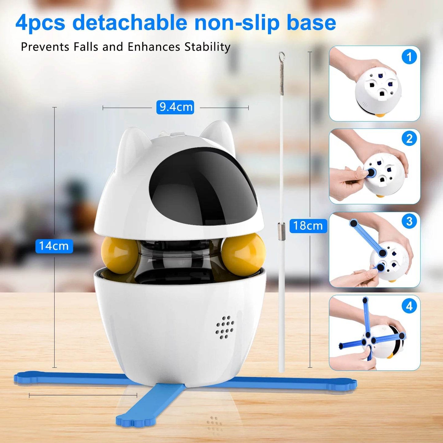 Automatic 3 in 1 Interactive Cat Toy with Laser and Feather for Indoor - Tampa Home & Garden Store