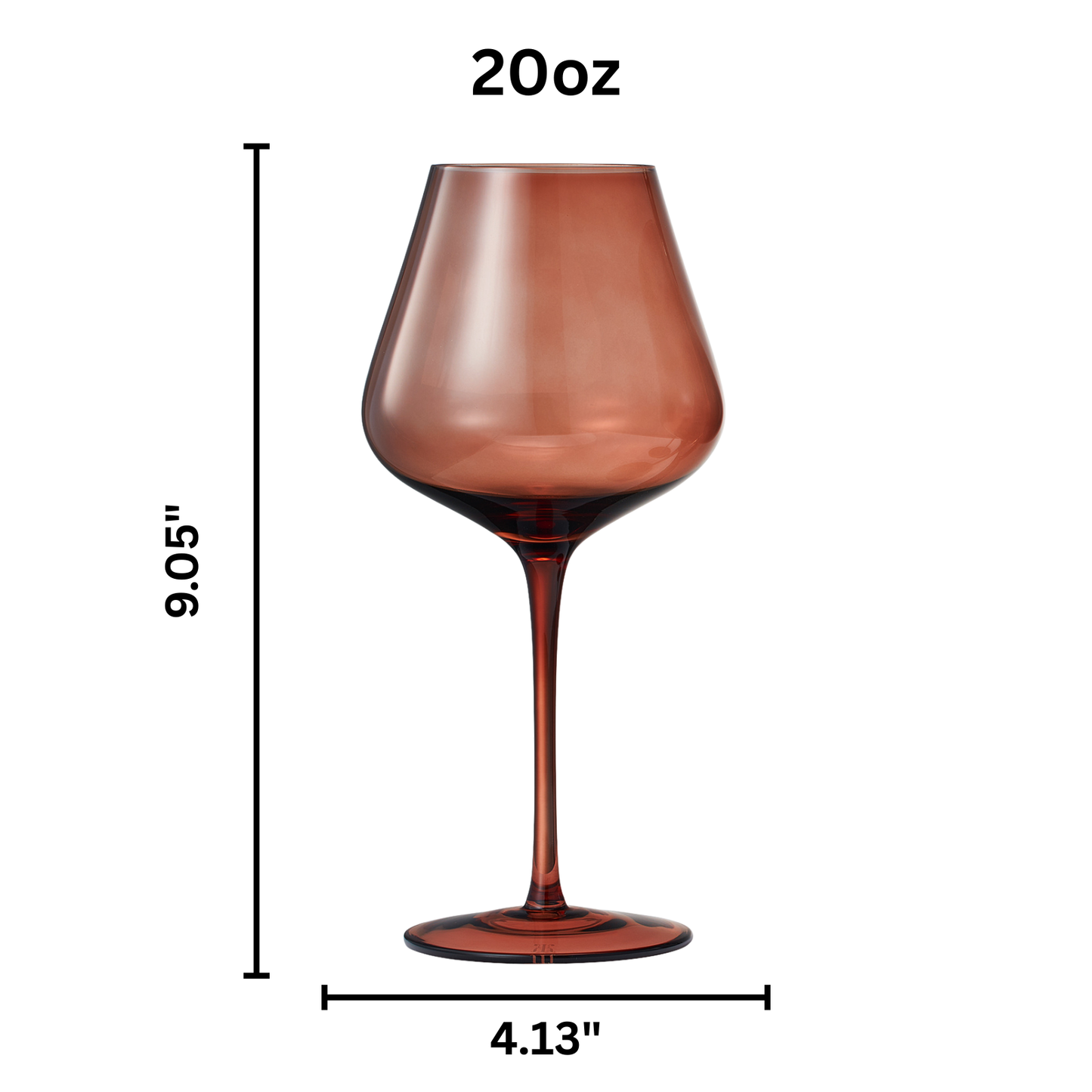 Fortuna Brown Stemmed Wine Glassware Set of 6