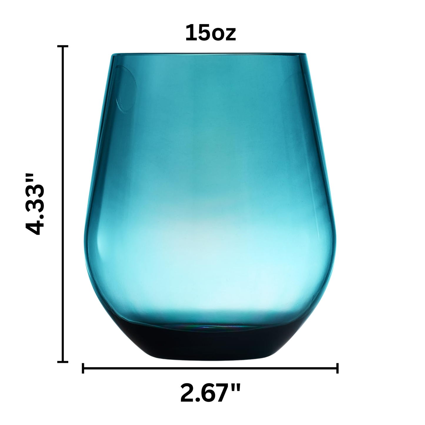 Eze Acrylic Stemless Wine Glass Set of Four