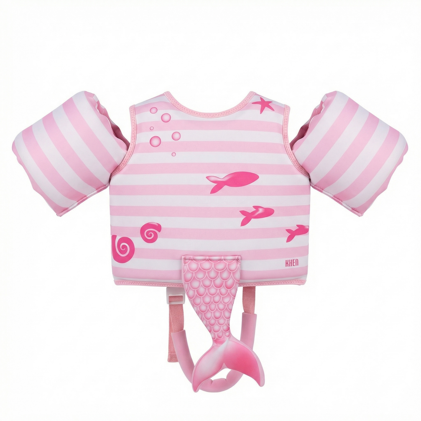 Pink Mermaid Swim Vest with Sleeves for Toddlers