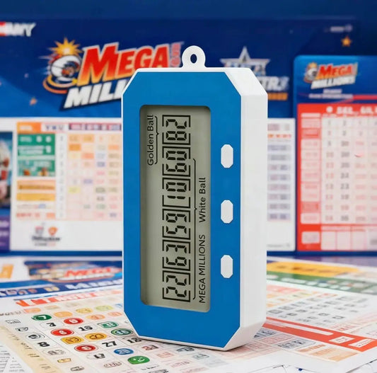 SmartPick Lottery Number Generator in blue and white with digital display on Tampa Home & Garden Store