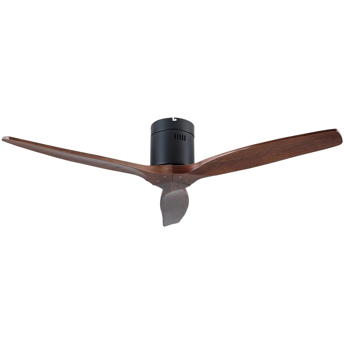 52 Inch YUHAO farmhouse ceiling fan no light with dark wood blades and black motor housing on Tampa Home & Garden Store