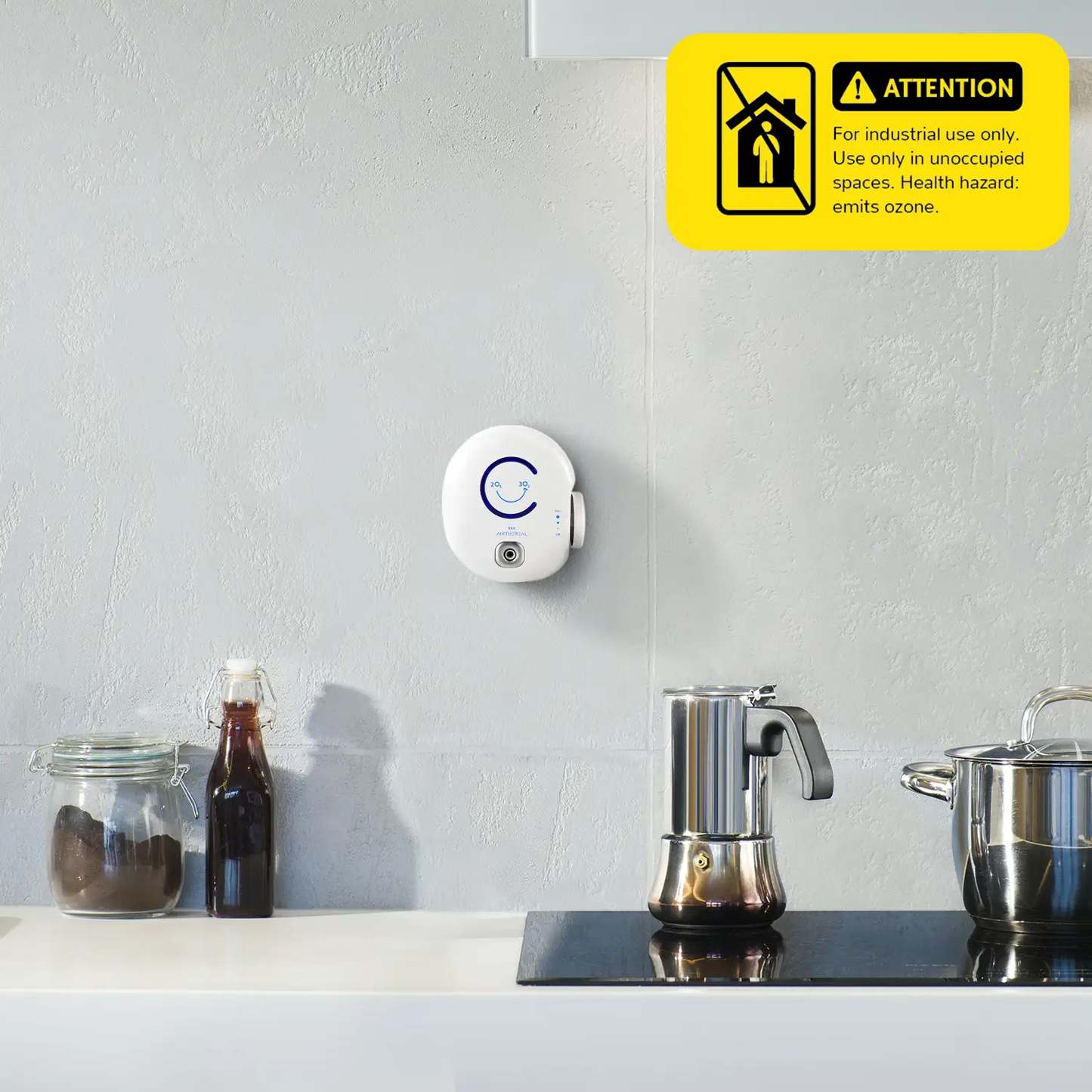 Airthereal B50 Mini Ozone Generator wall-mount unit with blue dial for odor elimination on Tampa Home & Garden Store