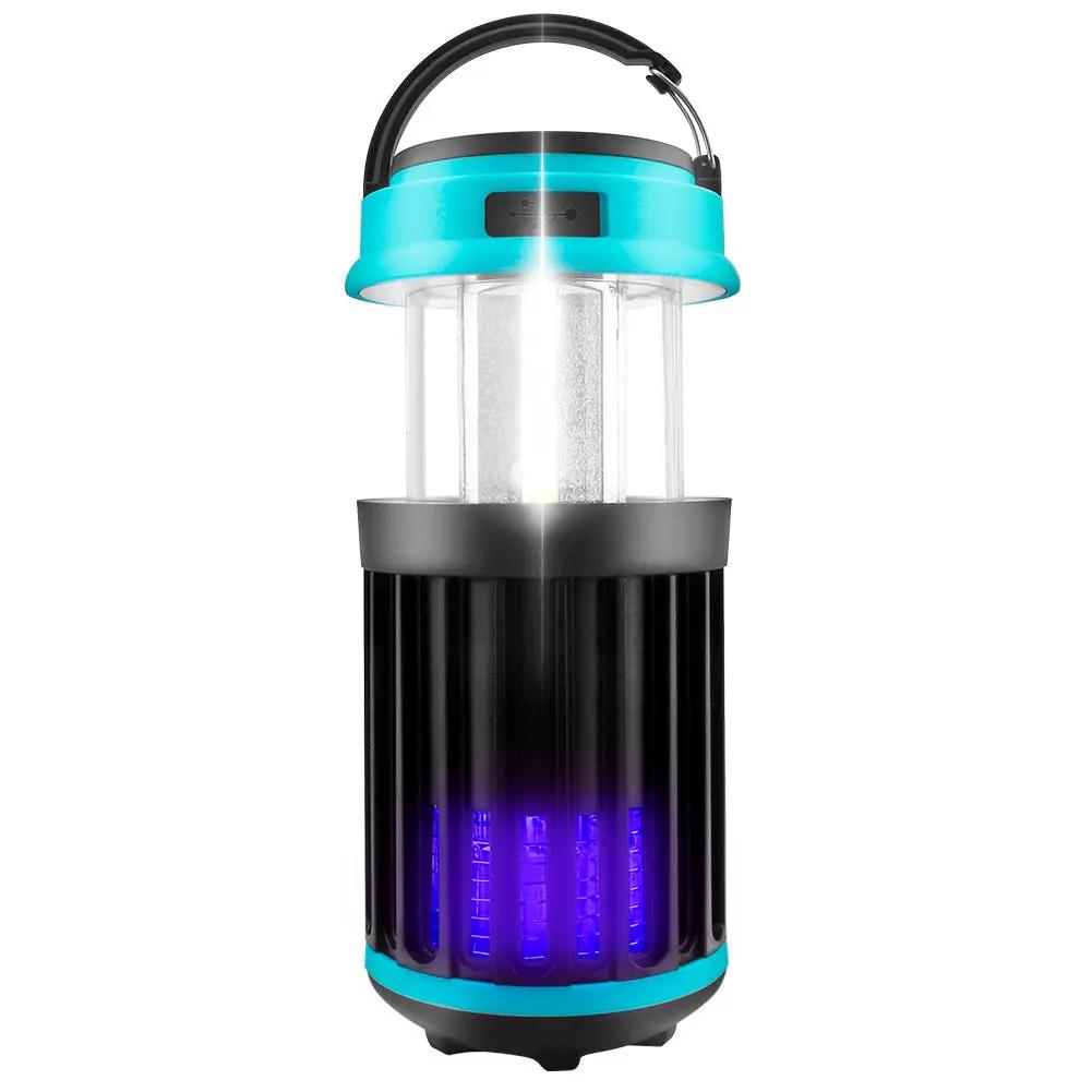 Solar Mosquito Killer Lamp outdoor waterproof with turquoise top and blue UV light on Tampa Home & Garden Store