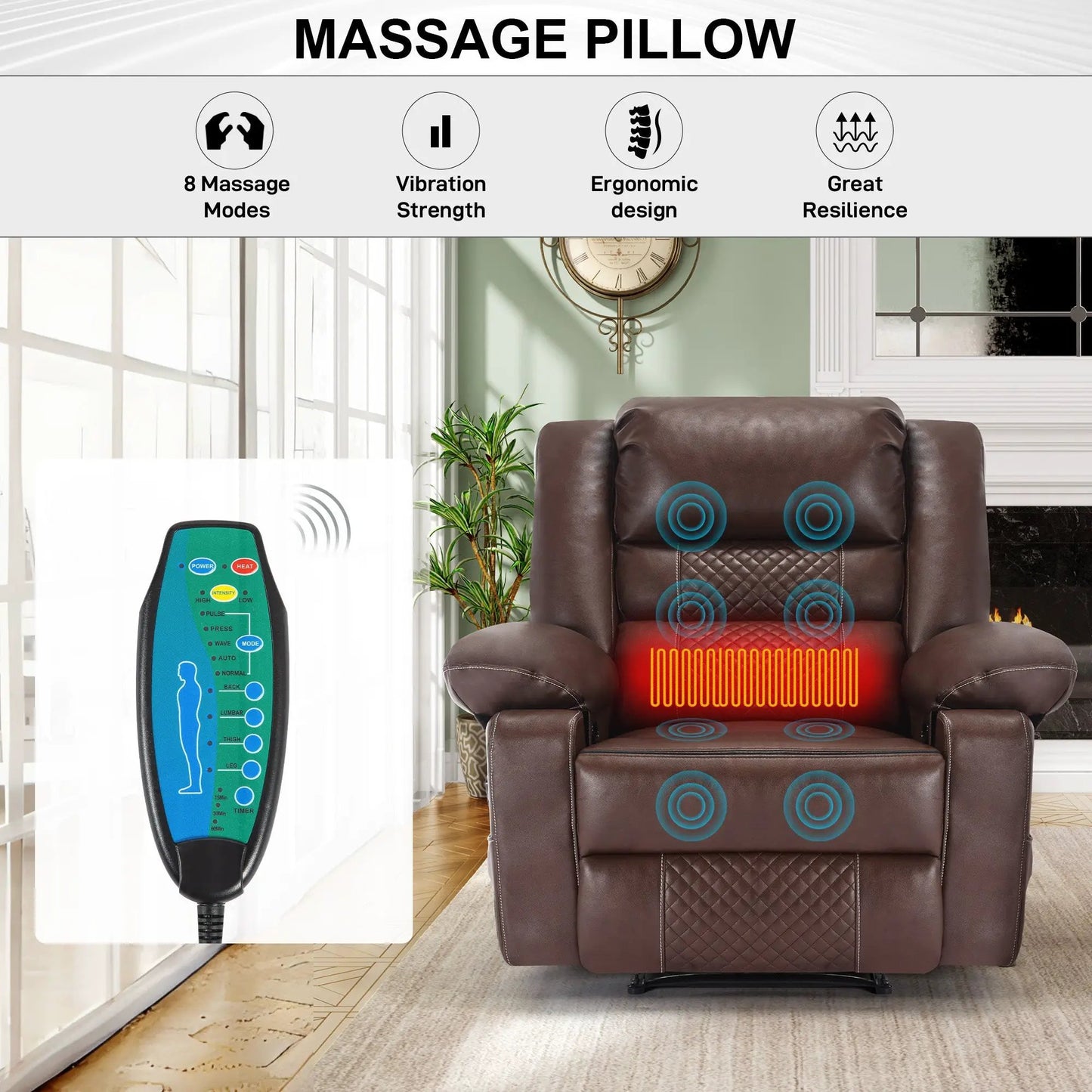 Breathable Leather Massage Recliner Chair Manual