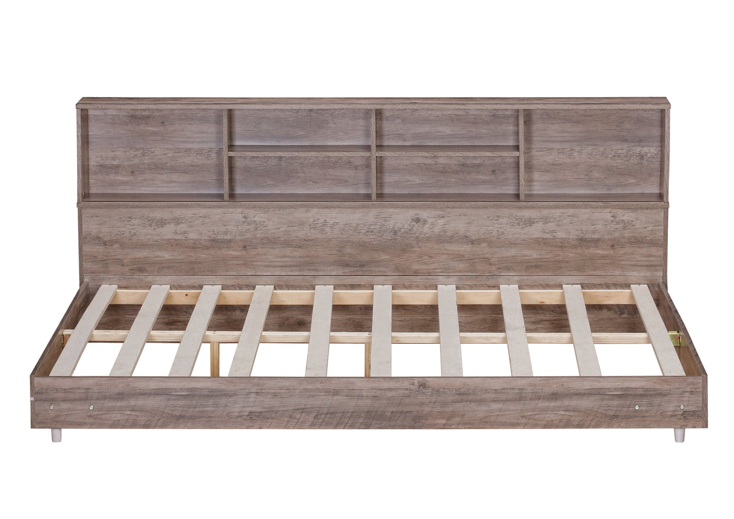 Full Size Daybed Frame with Storage Bookcases Wood Light Oak - Tampa Home & Garden Store