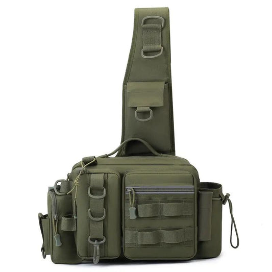Men's fishing backpack with bait box olive green VIP Digital Presence tackle bags and boxes on Tampa Home & Garden Store
