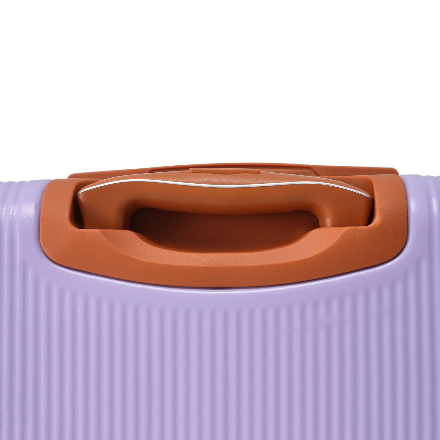 Lilac ABS hardshell luggage set 3-piece spinner with orange handle accents on Tampa Home & Garden Store
