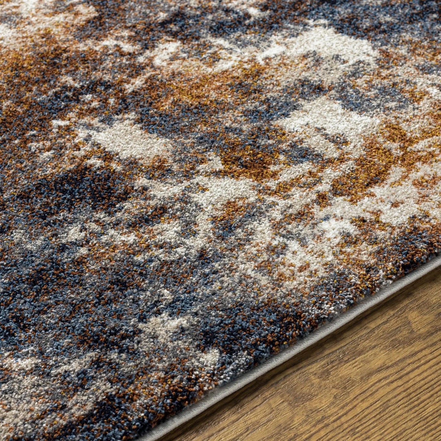 Babatngon Rock Pattern Luxe Rug Navy multicolor pile accents on Tampa Home & Garden Store on Tampa Home & Garden Store