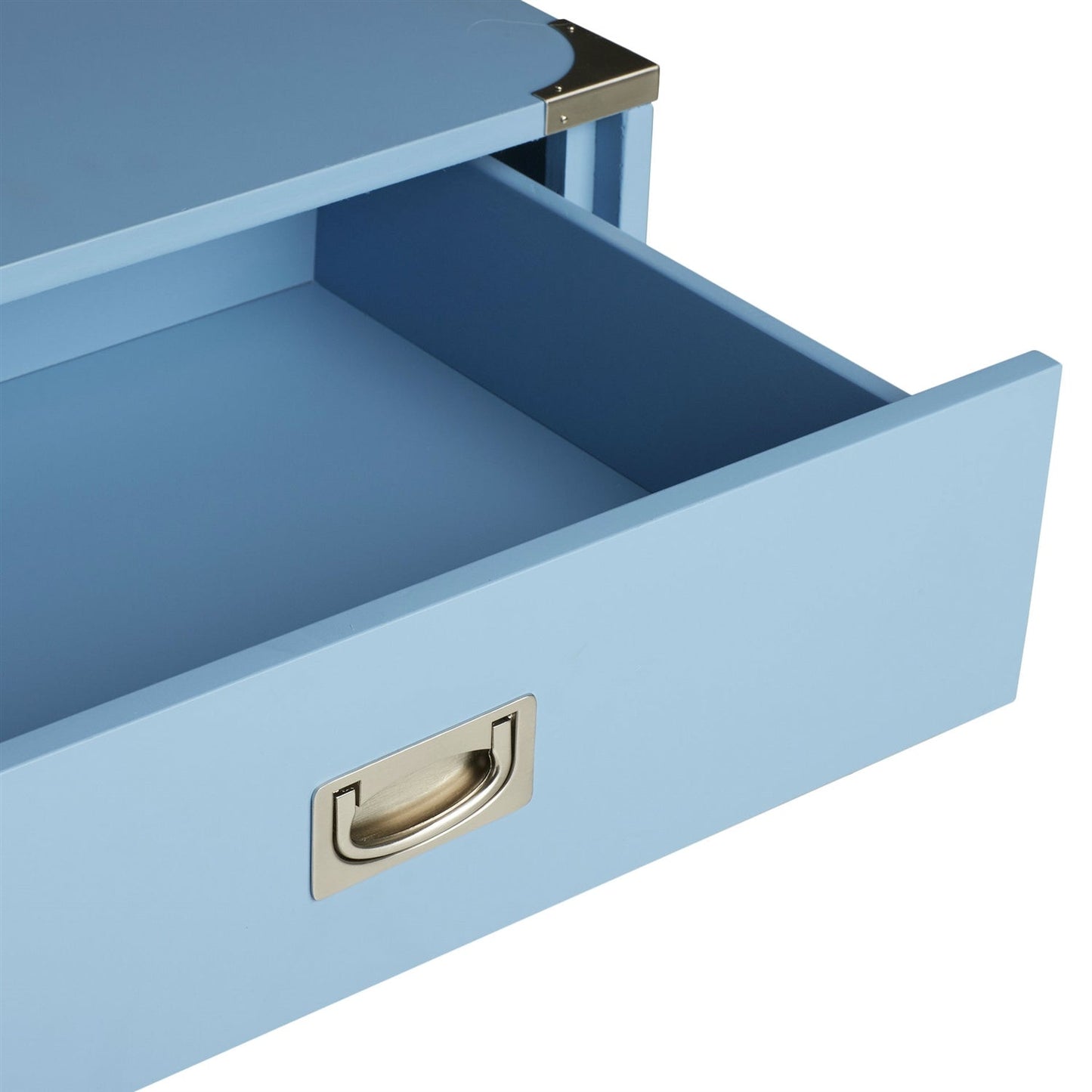 Mesa de noche de dormitorio moderna de 1 cajón con acabado azul