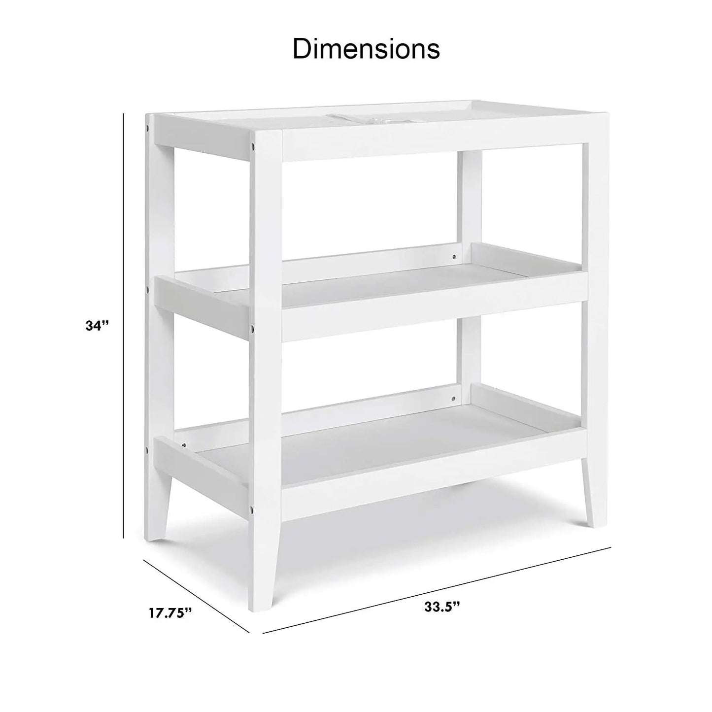 Modern White Baby Changing Table w/ 1-inch Waterproof Changing Pad - Tampa Home & Garden Store