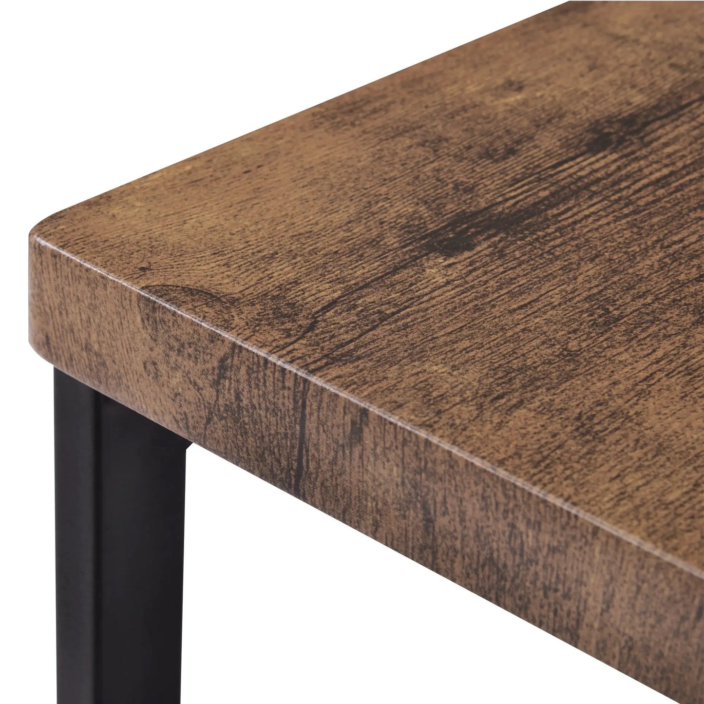Juego de mesa de comedor extralarga TOPMAX Counter Height con 3 taburetes, juego de pub para cocina, mesa auxiliar con reposapiés, marrón