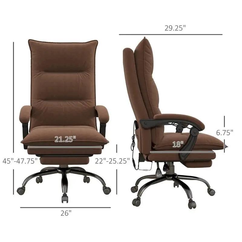 Double Padded Executive Massage Heated Office Chair Brown - Tampa Home & Garden Store