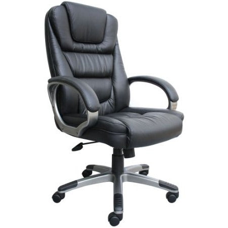 Sillón ejecutivo ergonómico de piel sintética negra