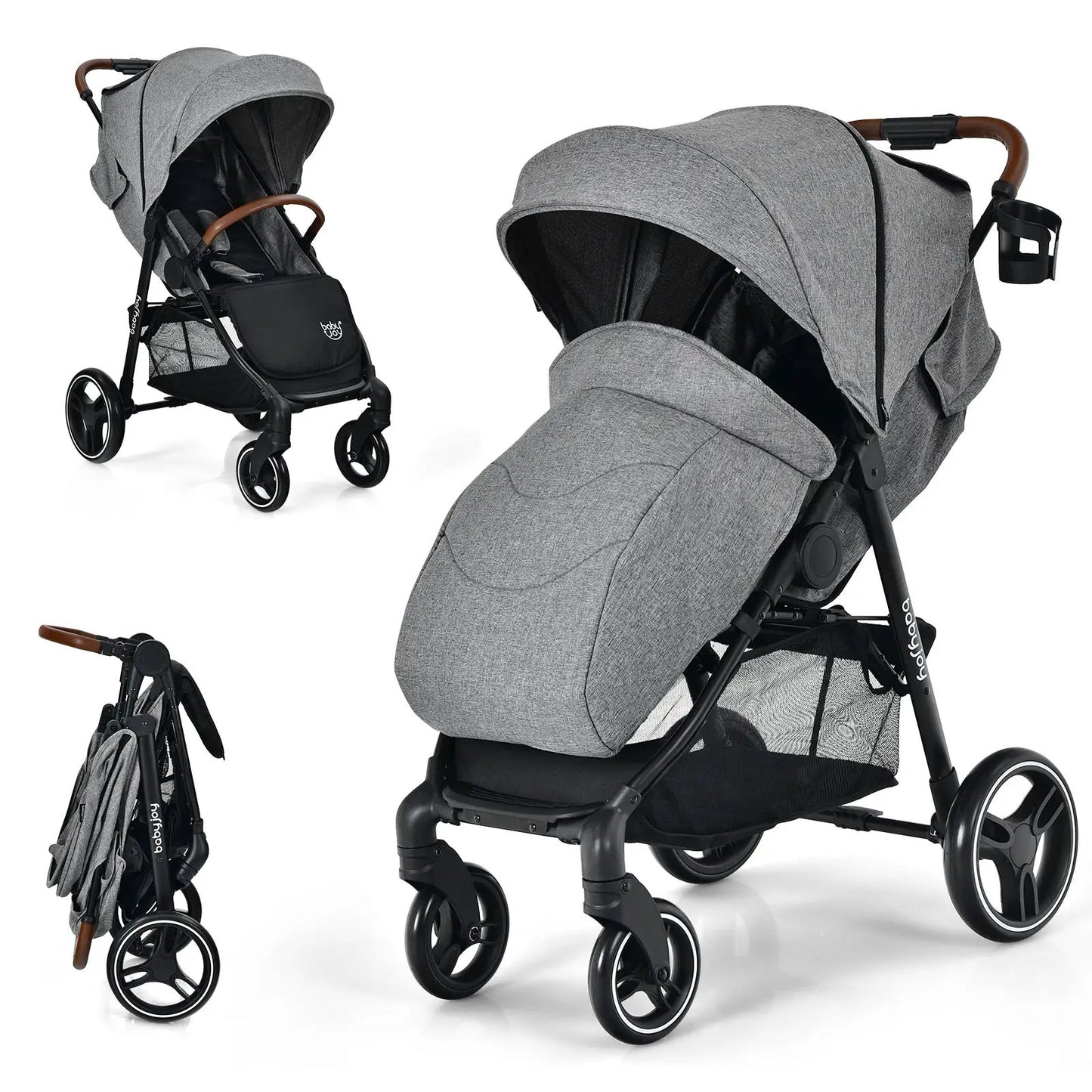 DirectDeals 5 Point Harness Lightweight Infant Stroller in grey fabric on Tampa Home & Garden Store