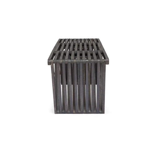 Metropol Bench dark grey solid wood outdoor bench with slatted design on Tampa Home & Garden Store