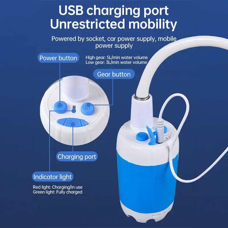 Rechargeable Camping Shower Pump with Display