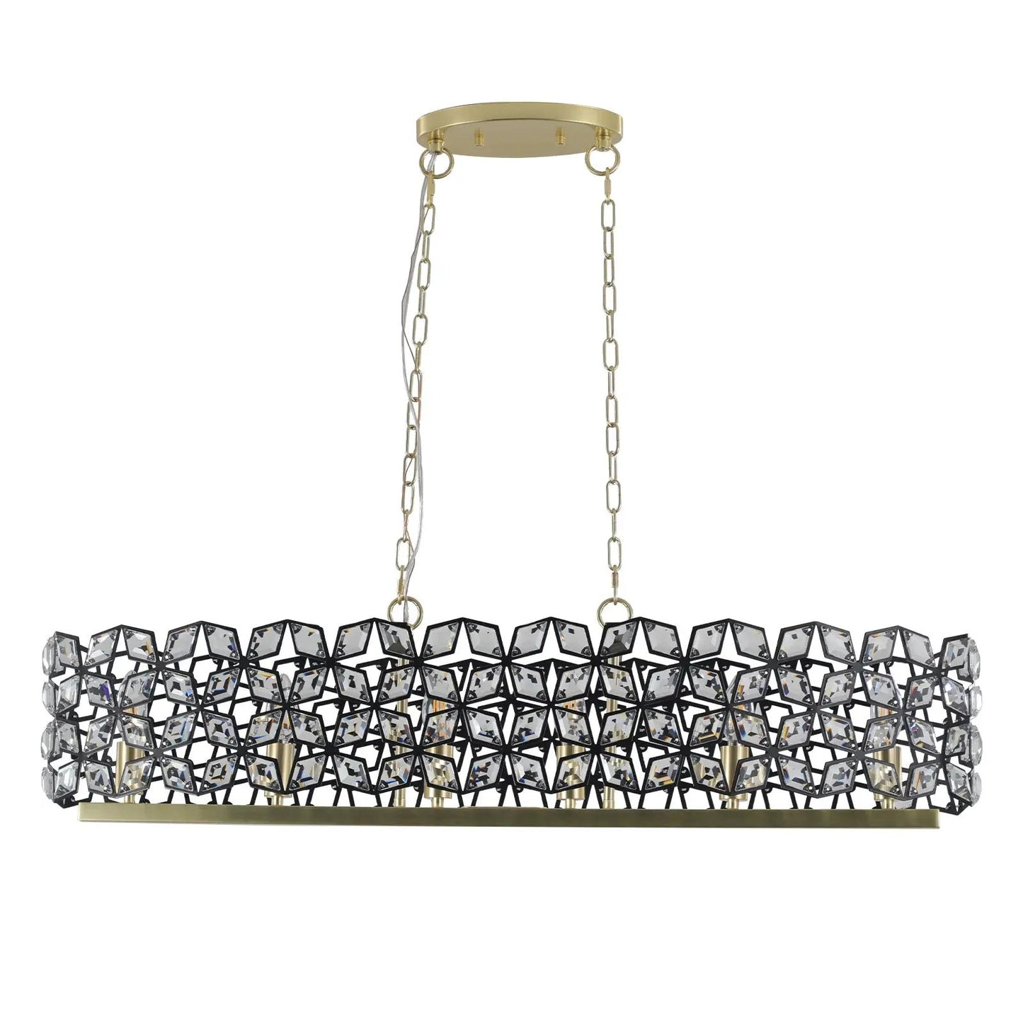 Champagne Gold Oval Crystal Ceiling Chandelier