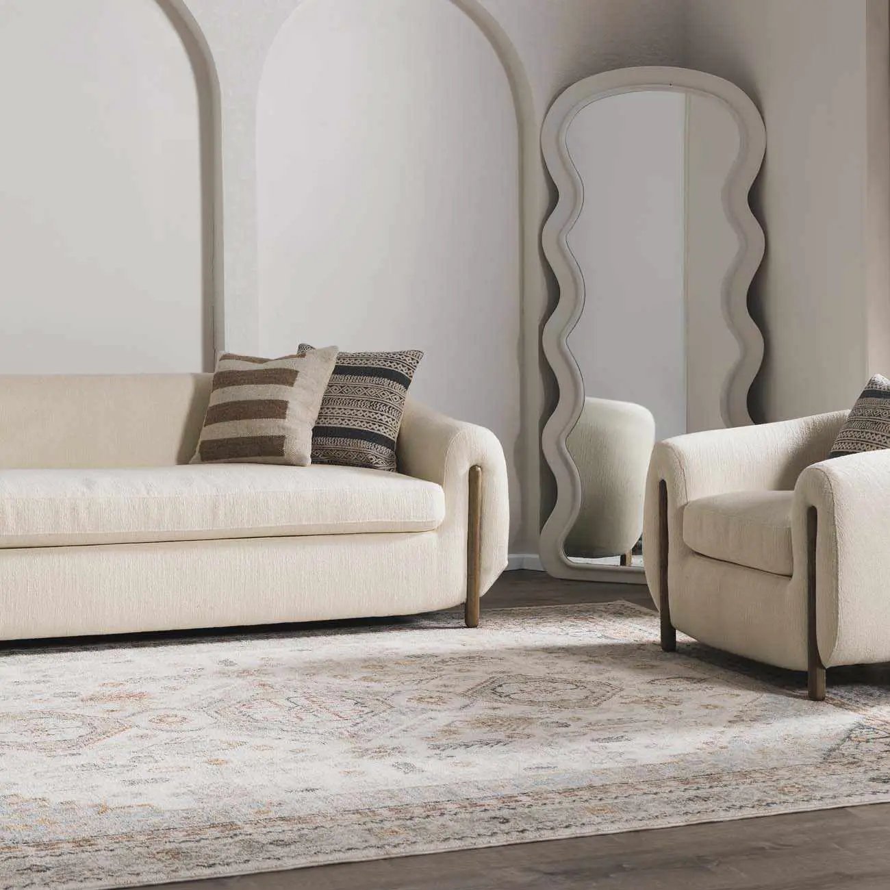 Kouta light gray area rug, machine-woven polyester, Boutique Rugs on Tampa Home & Garden Store