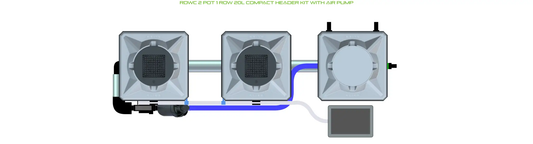 Alien RDWC 2 Pot 1 Row Recirculating Grow Kit by Alien Hydroponics, 20L blue tubing on Tampa Home & Garden Store