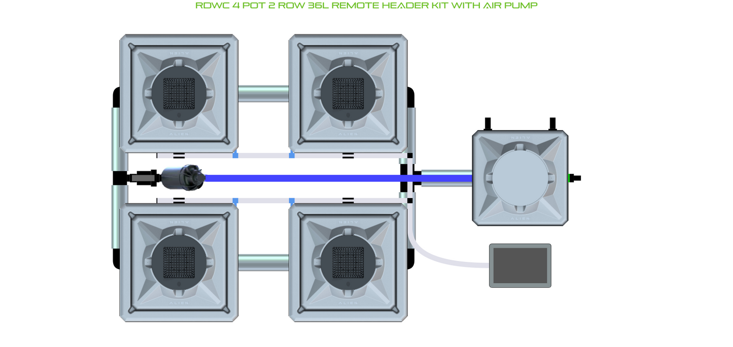 ALIEN RDWC 4 Pot 2 Row Kit
