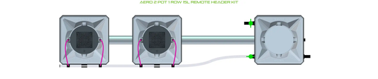 Alien Aero 2 Pot 1 Row Aeroponic Kit with 3 grey modules connected by tubing on Tampa Home & Garden Store
