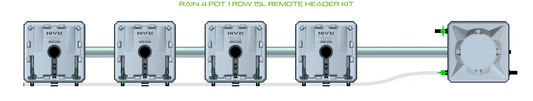 Alien Rain 4-pot 1-row kit with four grey pots on an irrigation rail by Alien Hydroponics on Tampa Home & Garden Store