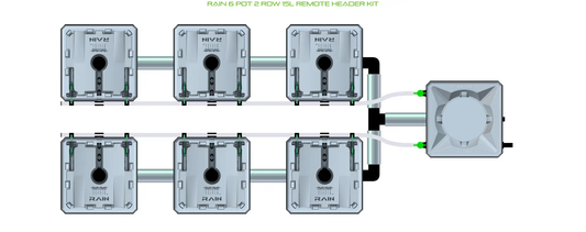 Alien Rain 6 Pot 2 Row Kit with Auto Top Feeding by Alien Hydroponics, 2-row irrigation on Tampa Home & Garden Store