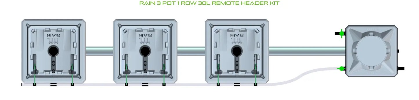Alien Rain 3 Pot 1 Row Kit Automatic Top Feeding remote header kit on Tampa Home & Garden Store