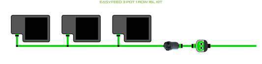 Alien EasyFeed 3 Pot 1 Row Kit irrigation system with 3 pots by Alien Hydroponics on Tampa Home & Garden Store
