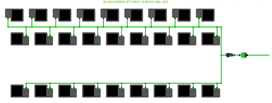 Alien Hydroponics EasyFeed 27 Pot 3 Row Kit with 27 pots on Tampa Home & Garden Store