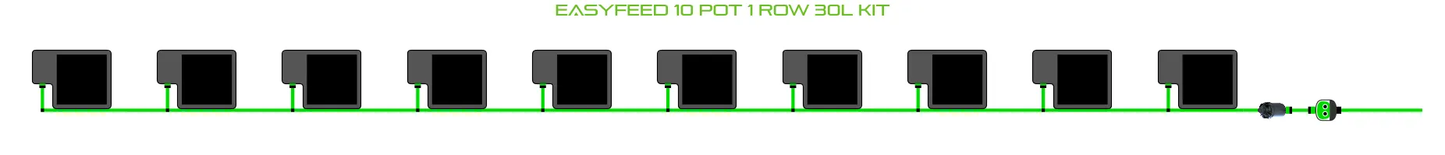 Alien Hydroponics EasyFeed 10 Pot 1 Row Indoor Grow Kit with green tubing on Tampa Home & Garden Store