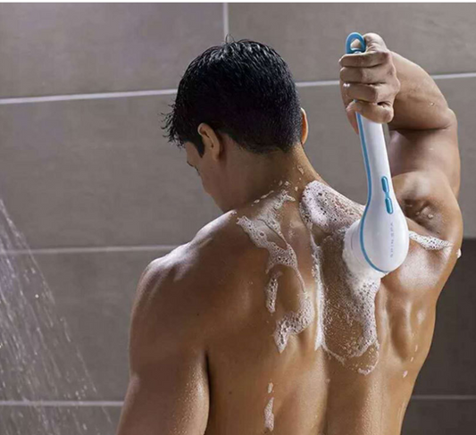 Electric Bath Brush Back Body Bath Shower Sponge Scrubber Brushes With Handle Exfoliating Scrub Skin Massager Exfoliation Bathroom Brush - Tampa Home & Garden Store