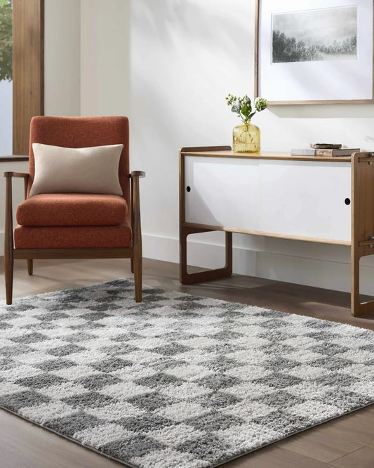 Rug Belita Charcoal Luxe Shag high pile rug in charcoal gray Boutique Rugs plush accent on Tampa Home & Garden Store