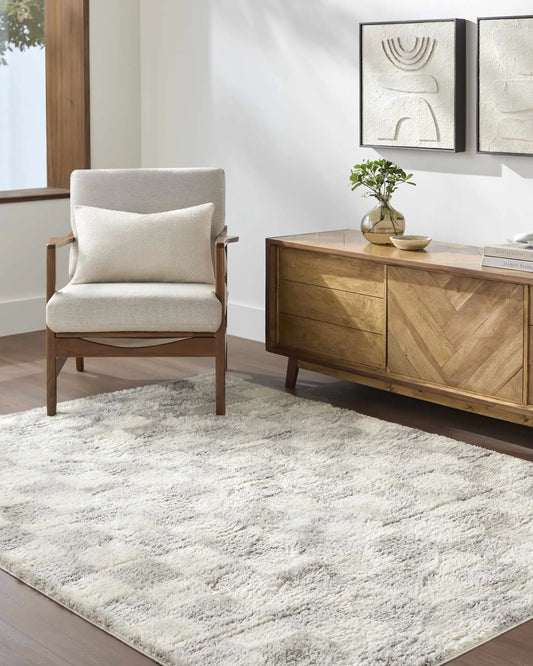 Belita Tan Luxe Shag Area Rug plush beige tan for a contemporary look by Boutique Rugs on Tampa Home & Garden Store