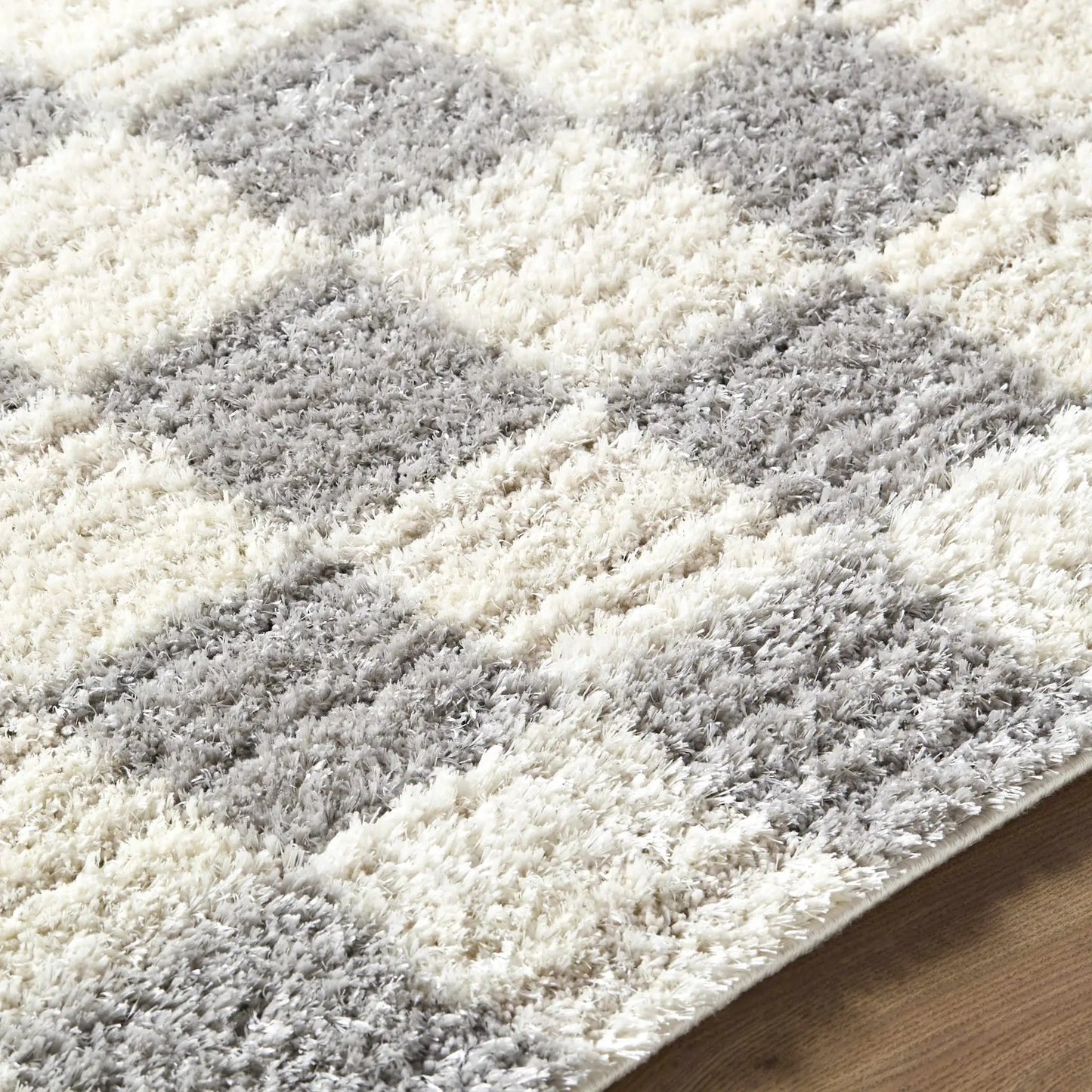 Belita Tan Luxe Shag Area Rug tan gray tones contemporary Boutique Rugs on Tampa Home & Garden Store