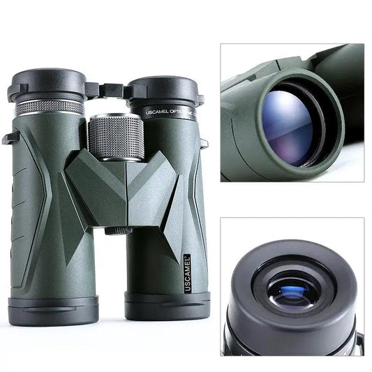 Uscamel 10x42 waterproof binoculars for hunting with rugged green body and textured grip on Tampa Home & Garden Store
