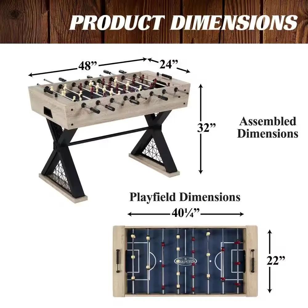Sturdy X-Leg Industrial Modern Style 48-inch Foosball Table with 2 Balls - Tampa Home & Garden Store