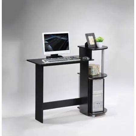 Contemporary computer desk black and grey finish with monitor and shelf CPU tower on Tampa Home & Garden Store.