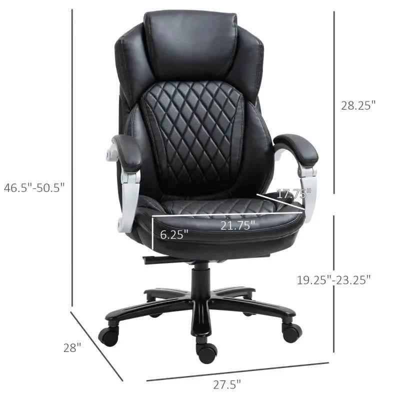 Black Big and Tall Diamond Stitching Executive Adjustable Height Office Chair - Tampa Home & Garden Store
