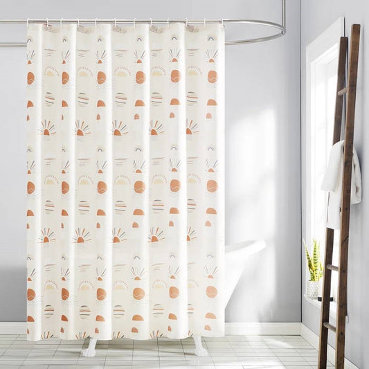 72-inch Cream White Orange Sunset Bohemian Pattern Shower Curtain - Tampa Home & Garden Store