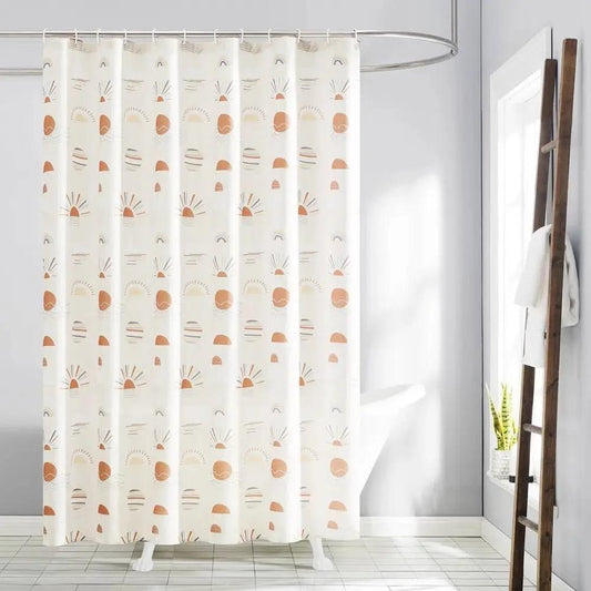 Shower curtain Cream White Orange Sunset Bohemian pattern, 72-inch, HomePacific bathroom decor on Tampa Home & Garden Store