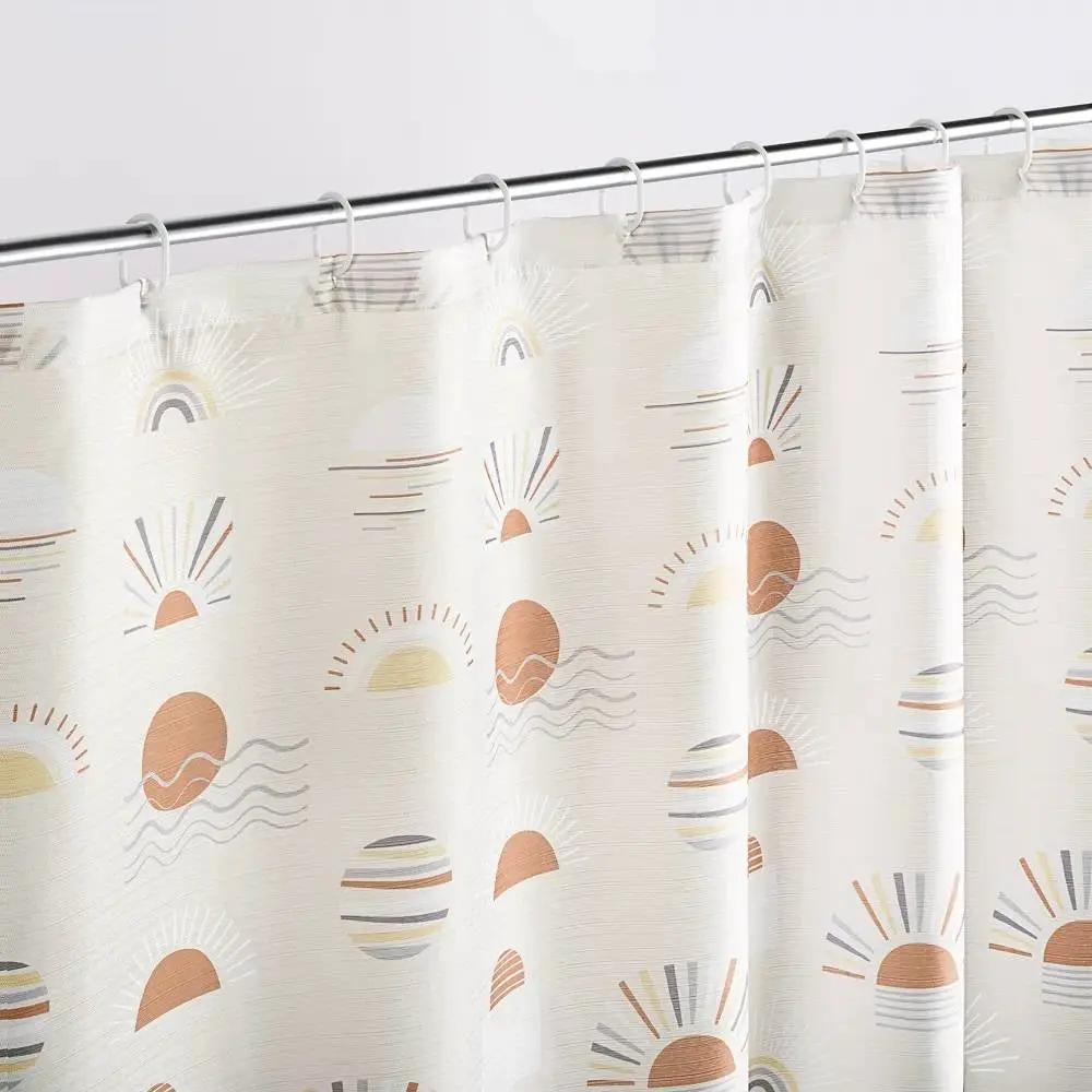 72-inch Cream White Orange Sunset Bohemian Pattern Shower Curtain - Tampa Home & Garden Store