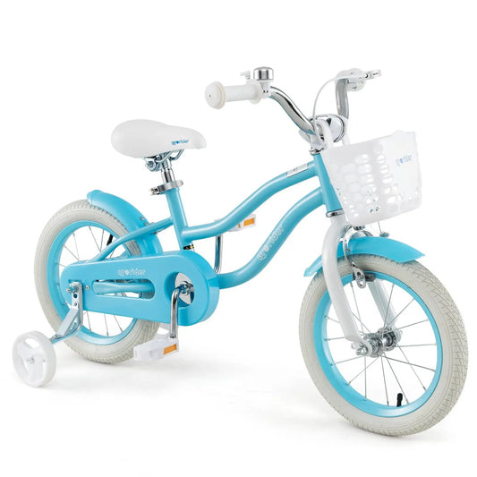 Kids bike 14/16/18 inch dual brakes DirectDeals blue frame white basket on Tampa Home & Garden Store
