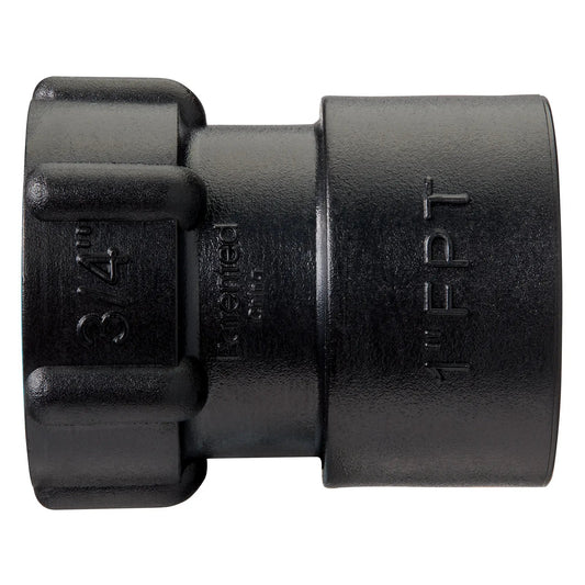 Blu-Lock 3/4 in to 1 in FPT adapter Orbit Irrigation black plastic on Tampa Home & Garden Store