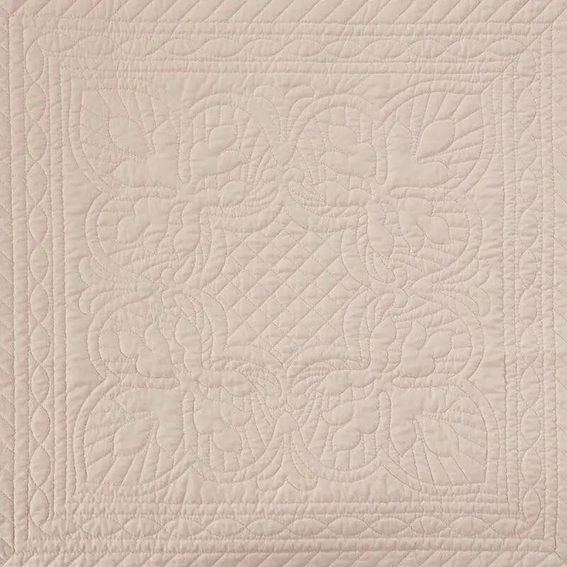 King Size 3 Piece Reversible Scalloped Edges Microfiber Quilt Set in Blush - Tampa Home & Garden Store