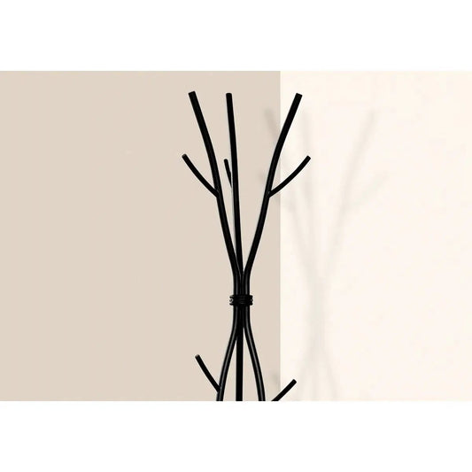 74-inch freestanding black metal coat rack with branch-style arms on Tampa Home & Garden Store