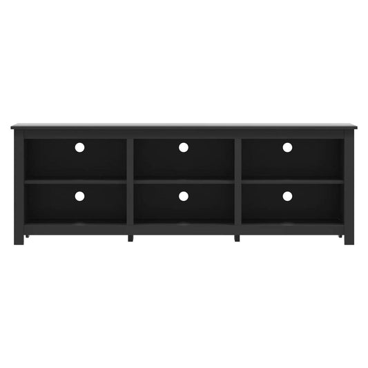 Farmhouse TV Stand in Black Wood Finish - for TVs up to 70-inch - Tampa Home & Garden Store
