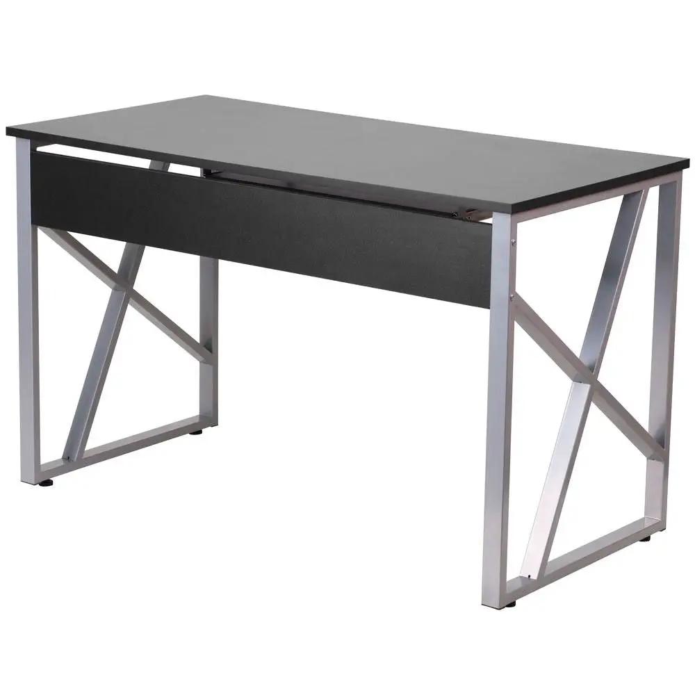 Contemporary Black Laminate Office Computer Desk with Keyboard Tray - Tampa Home & Garden Store